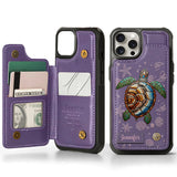 Turtle And The Sea - Personalized Turtle Wallet Phone Case