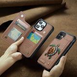 Turtle And The Sea - Personalized Turtle Wallet Phone Case