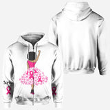 Black Woman Strength Pink Ribbon - Personalized Breast Cancer Awareness All Over Shirt