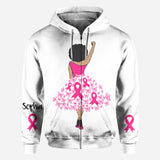 Black Woman Strength Pink Ribbon - Personalized Breast Cancer Awareness All Over Shirt