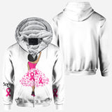Black Woman Strength Pink Ribbon - Personalized Breast Cancer Awareness All Over Shirt