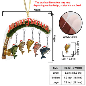 Merry Fishmas - Personalized Fishing Ornament With Charm