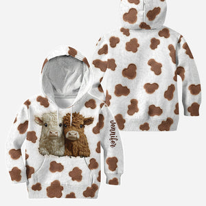 Adorable Highland Cows - Personalized Highland Cow Hoodie and Leggings