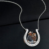 God Bless The Broken Road - Personalized Western Outfit Shaped Metal Pendant Necklace