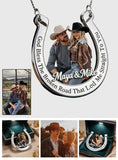 God Bless The Broken Road - Personalized Western Outfit Shaped Metal Pendant Necklace