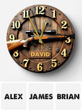The Hunting Rifles - Personalized Hunting Wall Clock