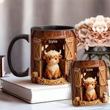 Cute Cow - Personalized Highland Cow Accent Mug