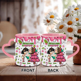 Christmas Is Coming - Personalized Couple Heart Handle Mug