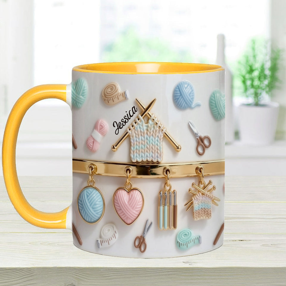 Love Crocheting / Knitting - Personalized Crocheting Accent Mug & Coaster