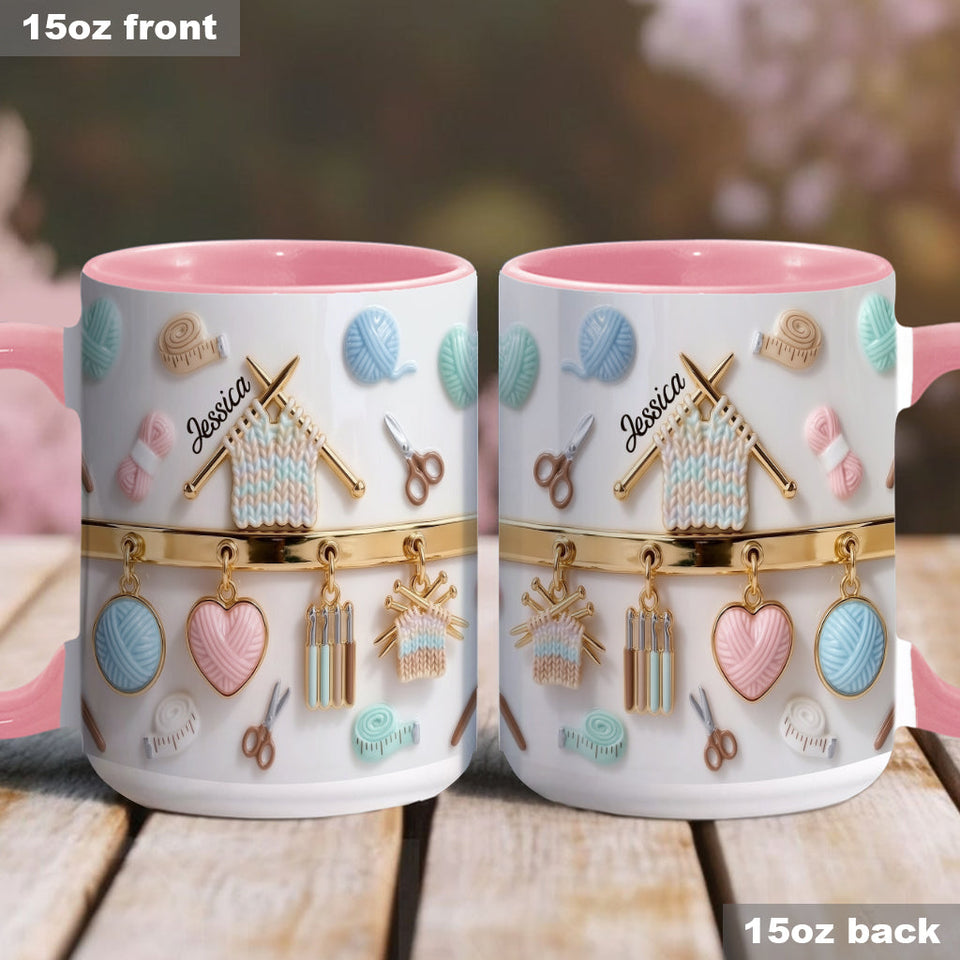 Love Crocheting / Knitting - Personalized Crocheting Accent Mug & Coaster