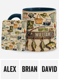 Perfect Gift For Fishing Lovers - Personalized Fishing Accent Mug & Coaster