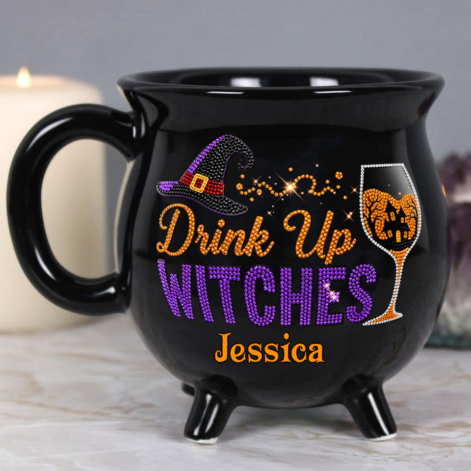 Drink Up Witches - Personalized Witch Cauldron Mug