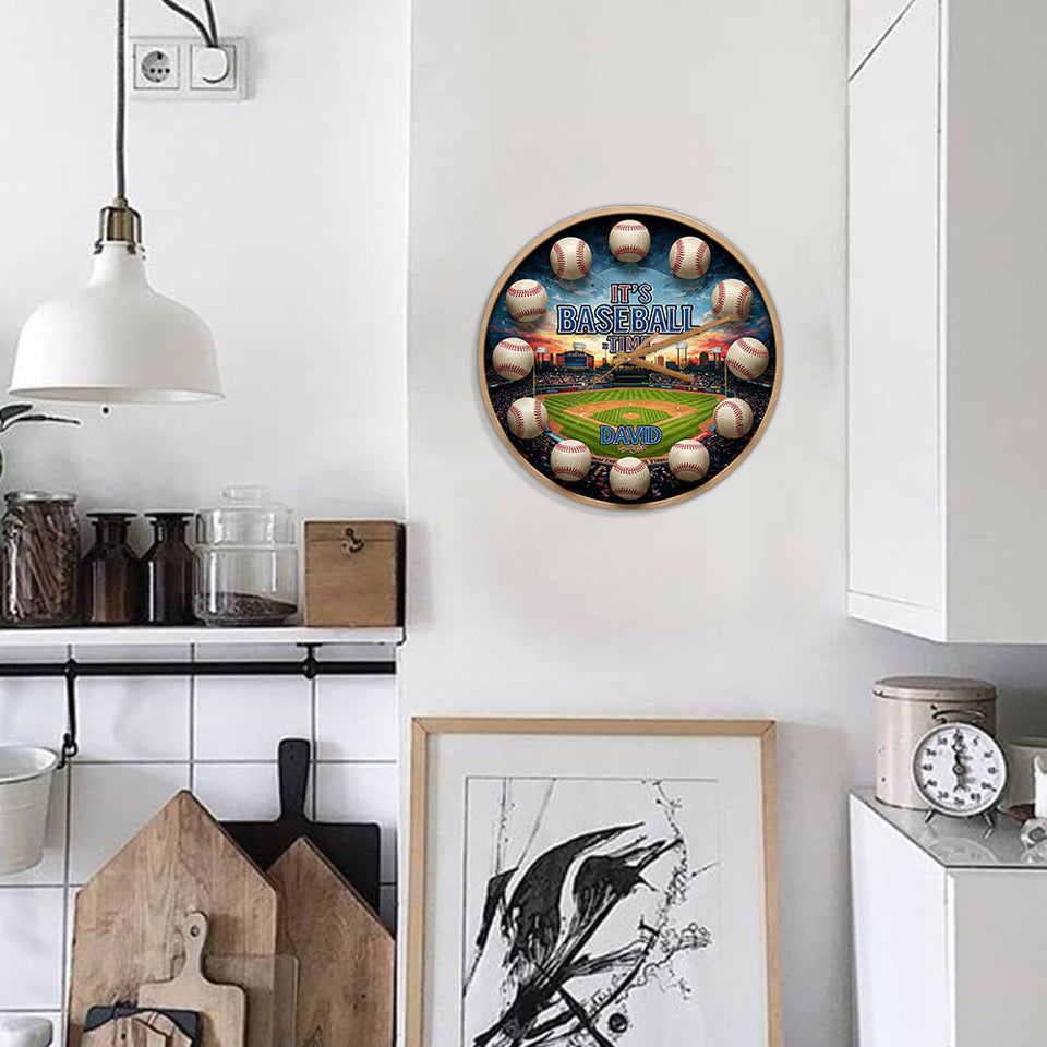 It's Baseball Time - Personalized Baseball Wall Clock