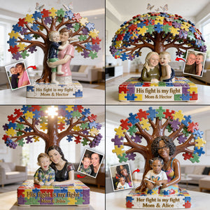 Autism Mom - Personalized Autism Awareness Custom Shaped Acrylic Plaque