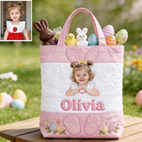 Kids Easter Bunny - Personalized Kid Quilted Tote Bag