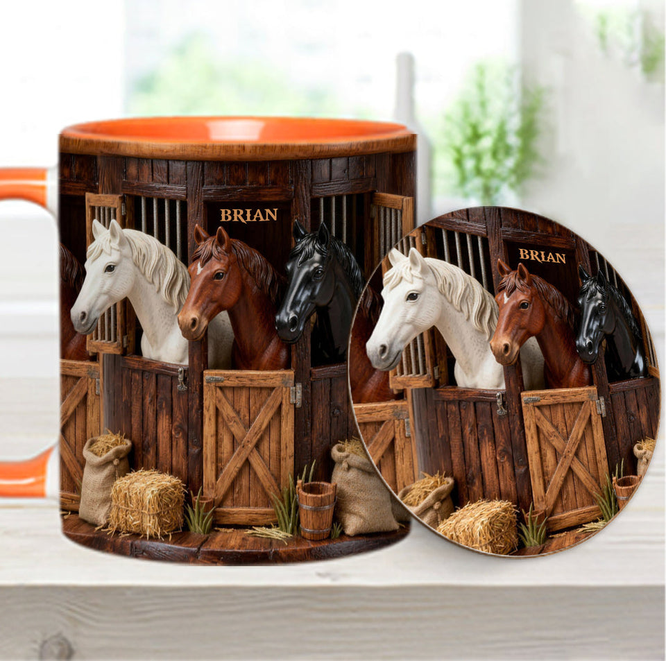 Stable - Personalized Horse Accent Mug & Coaster