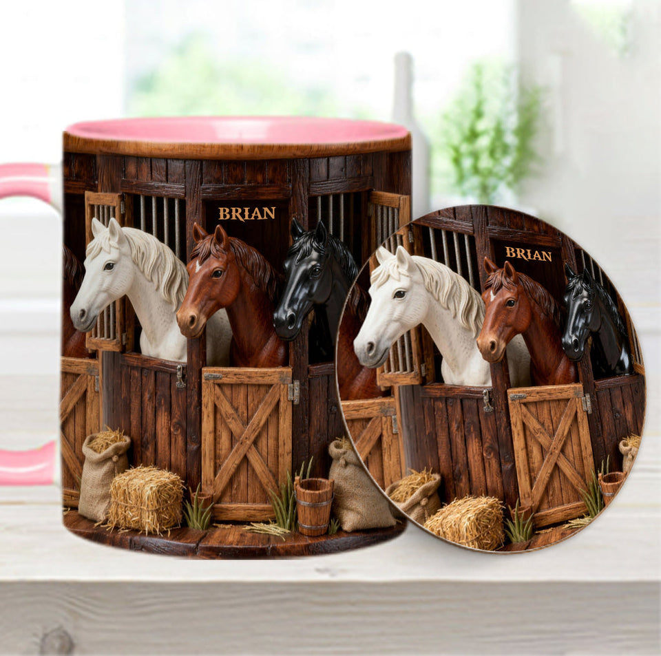 Stable - Personalized Horse Accent Mug & Coaster