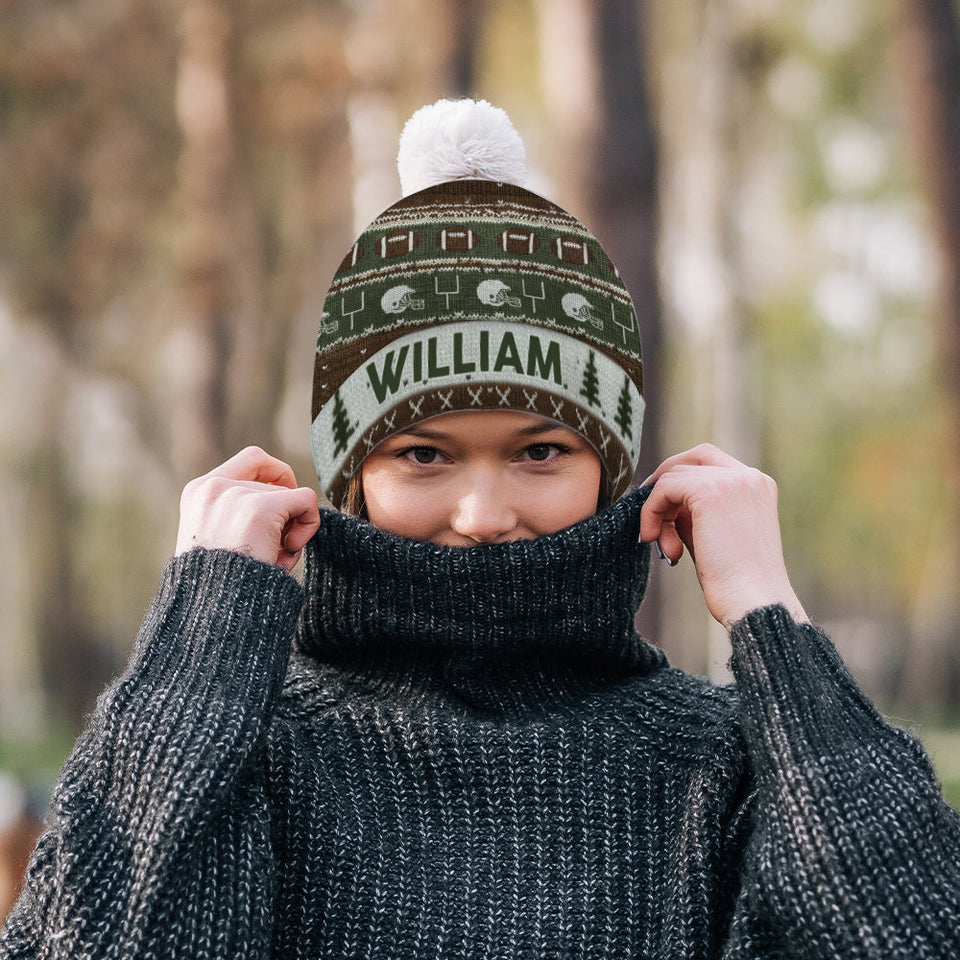 Touchdown Style Winter - Personalized Football Beanie Hat