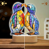 You Are My Penguin - Personalized Penguin Lover Shaped Plaque Light Base