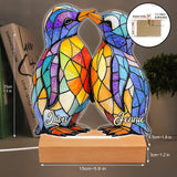 You Are My Penguin - Personalized Penguin Lover Shaped Plaque Light Base