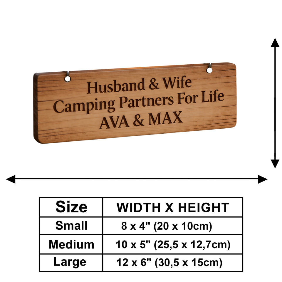 Welcome To Our Campsite - Personalized Camping Wooden Wall Mount Sign