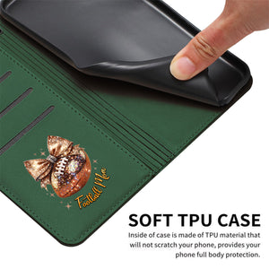 Glitter Football - Personalized Football Wallet Phone Case With Strap