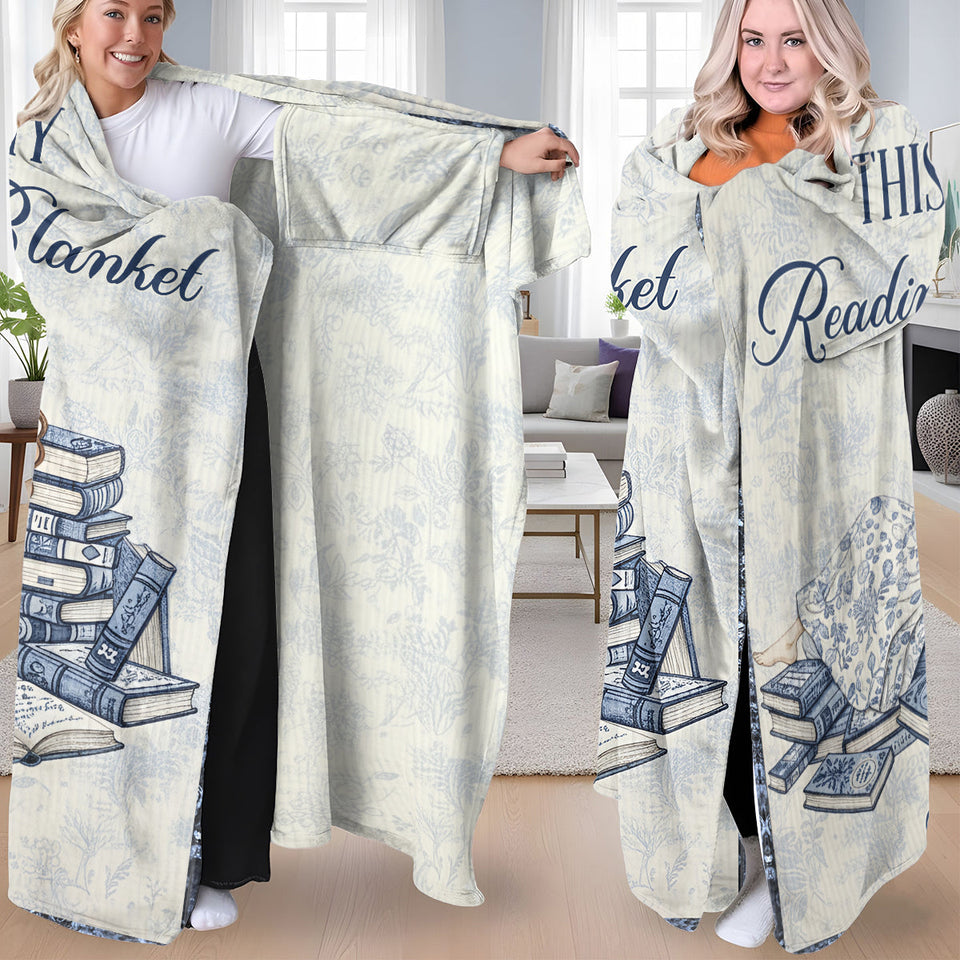 This Is My Reading Blanket - Personalized Book Wearable Blanket