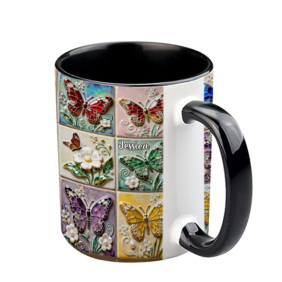 Love Butterflies - Personalized Butterfly Accent Mug