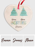 Besties Forever - Personalized Bestie Ceramic Heart Ornament