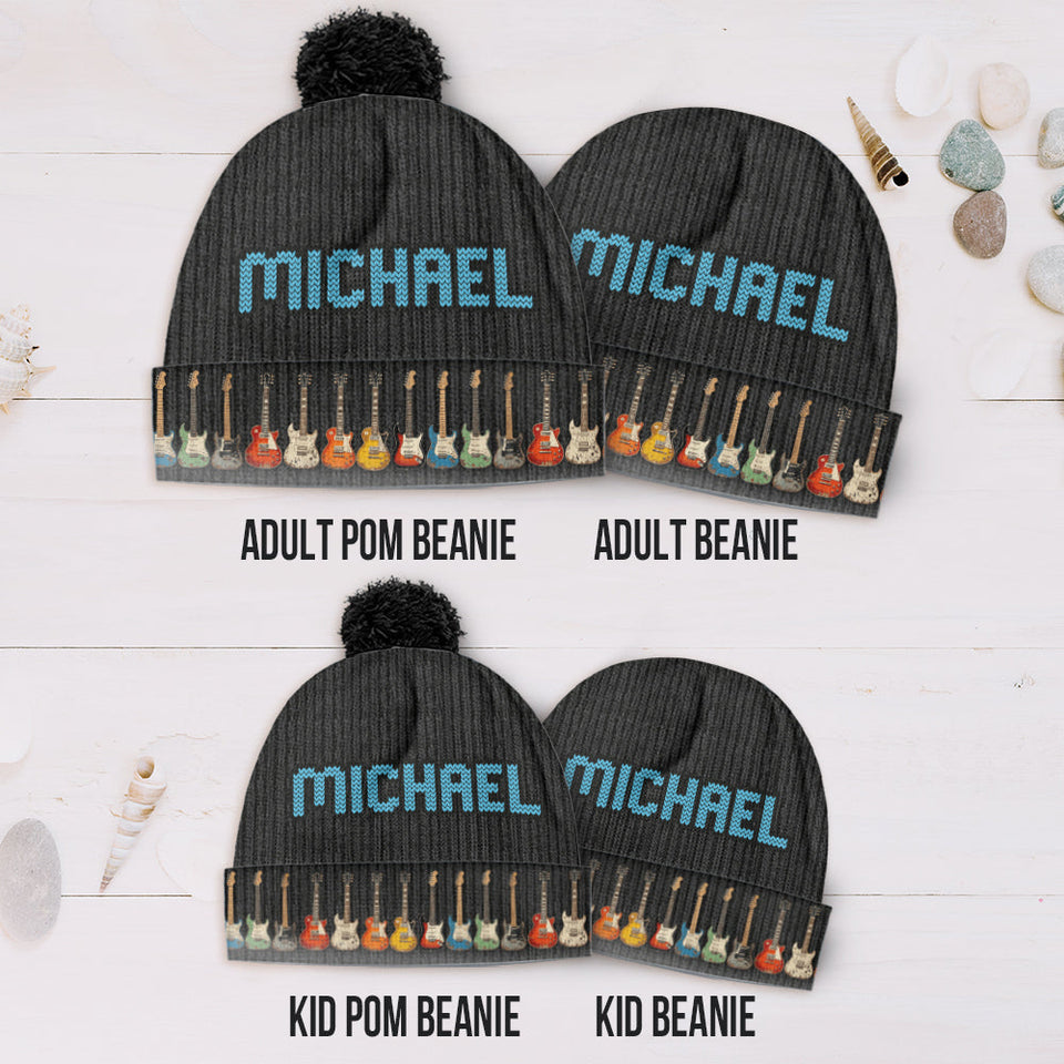 Vintage Guitars - Personalized Guitar Beanie Hat