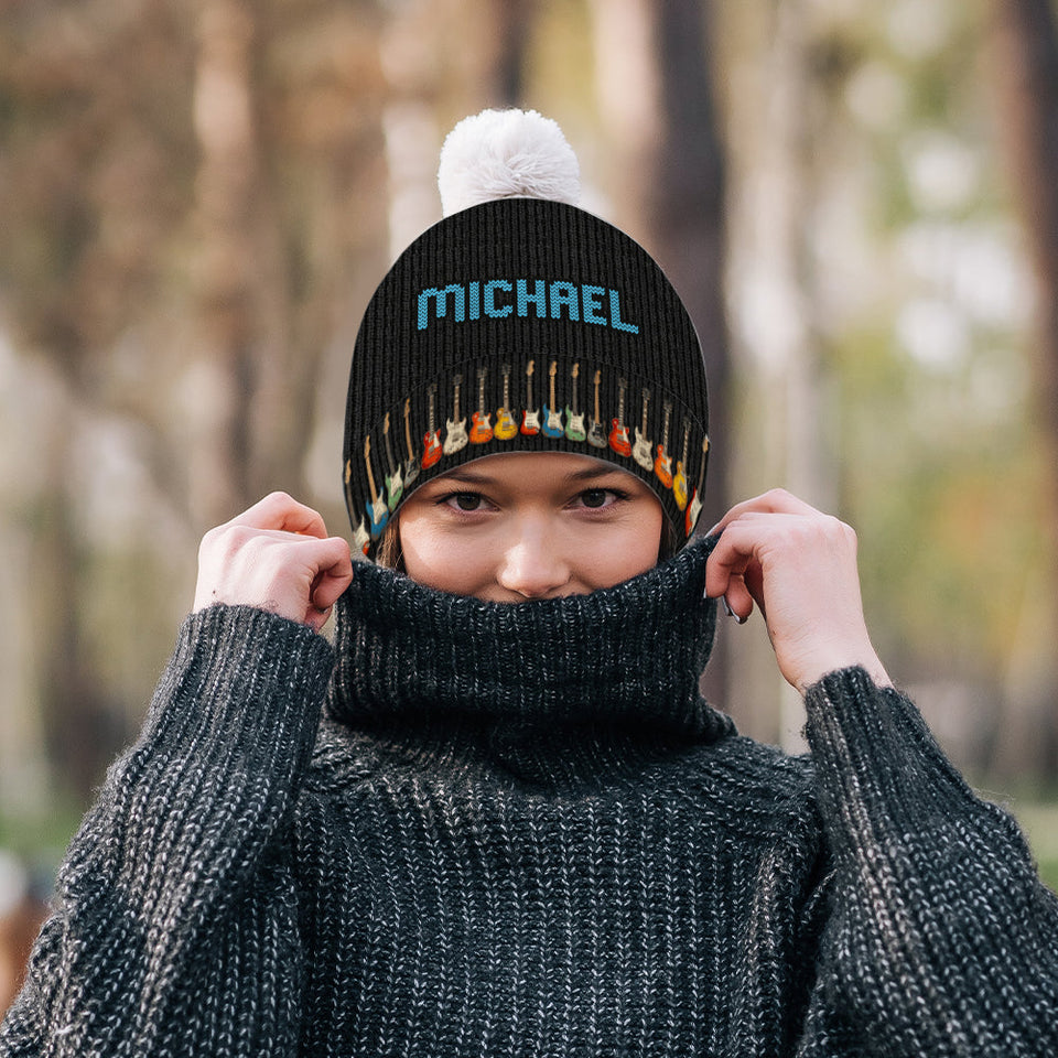 Vintage Guitars - Personalized Guitar Beanie Hat