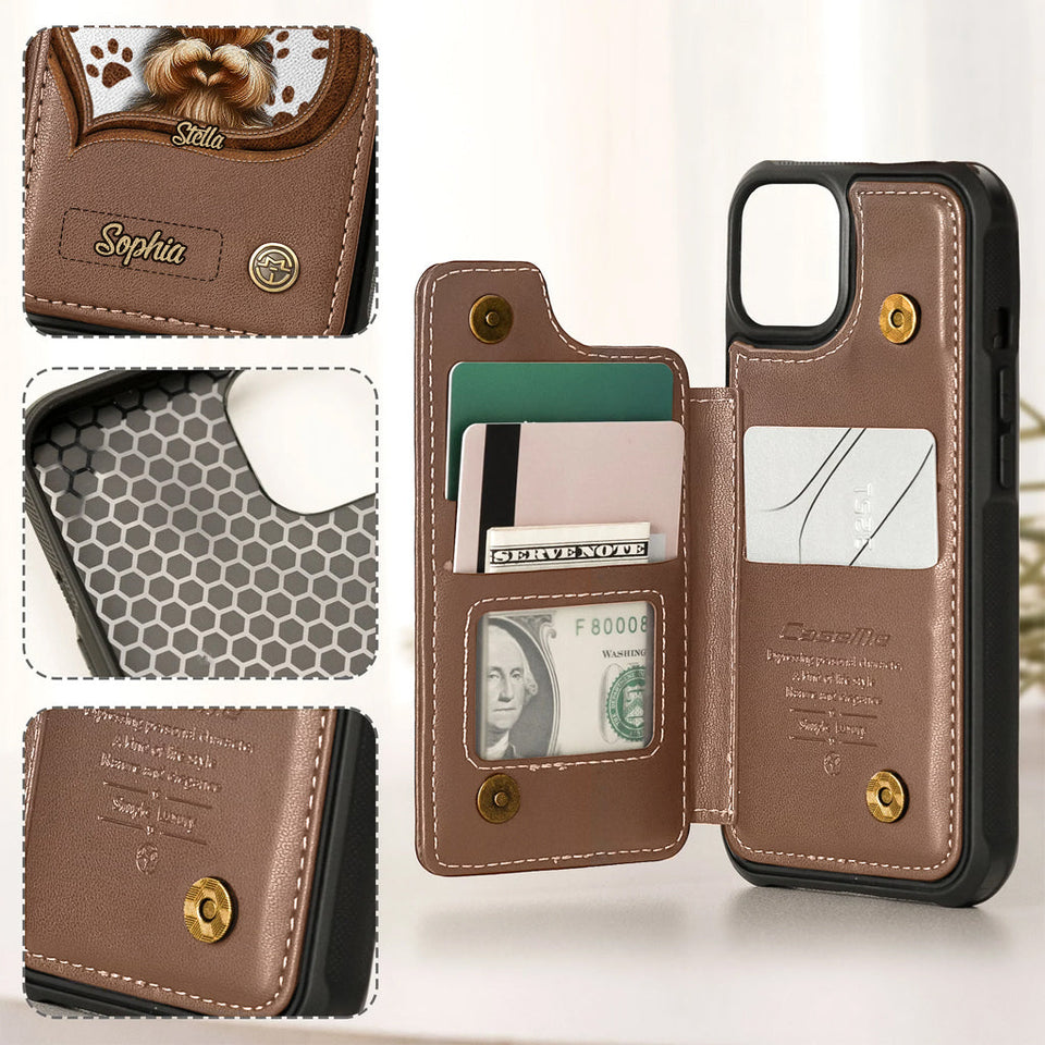 Puppy/ Kitty Makes Heart Hands - Personalized Dog Wallet Phone Case