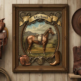Love Horse - Personalized Horse Custom Shaped Wood Sign