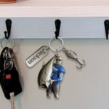 Custom Keychain For Fishing Lover - Personalized Fishing Keychain With Charms