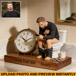 Custom Any Photo - Personalized Father Desk Clock Plaque