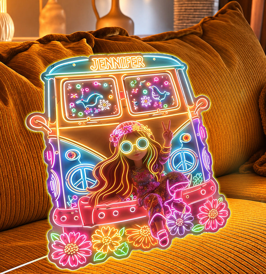 Hippie Souls - Personalized Hippie Neon LED Light Sign