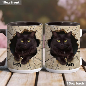 Love Black Cat - Personalized Black Cat Accent Mug