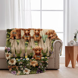 Cute Highland Cow Mama, Grandma - Personalized Mother Blanket