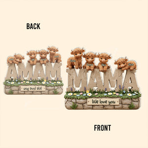 Cute Highland Cow Mama - Personalized Mother Custom Shaped Acrylic Plaque