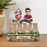 We Love You Mama - Personalized Mother Custom Shaped Acrylic Plaque