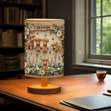 Cute Highland Cow Mama - Personalized Mother Table Lamp with Wood Base