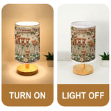 Cute Highland Cow Mama - Personalized Mother Table Lamp with Wood Base