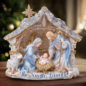 Crèche - Plaque acrylique chrétienne personnalisée en forme de jaquette