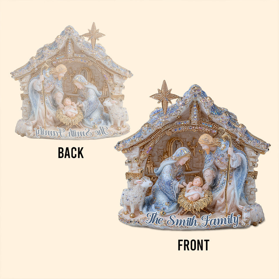 Crèche - Plaque acrylique chrétienne personnalisée en forme de jaquette