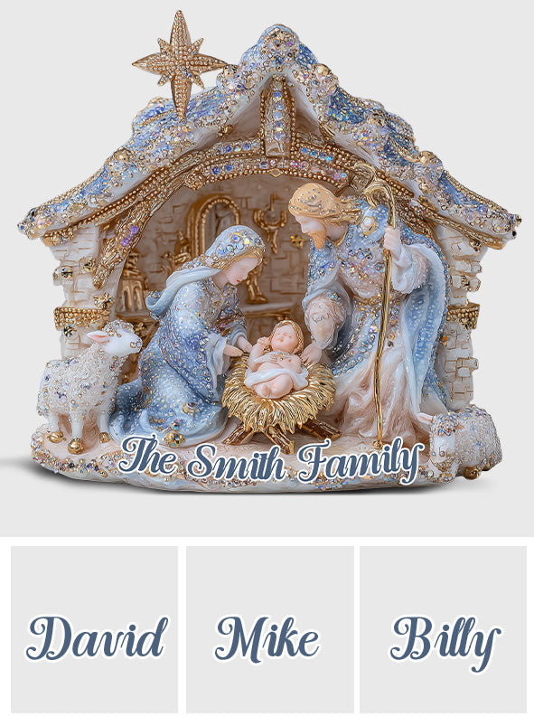 Crèche - Plaque acrylique chrétienne personnalisée en forme de jaquette
