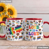 Love Is Love Couple Puzzle - Personalized LGBT Support Accent Mug