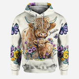 Love Highland Cow - Personalized Highland Cow Hoodie and Leggings