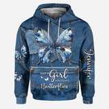 Just A Girl Who Loves Butterflies - Personalized Butterfly Hoodie and Leggings