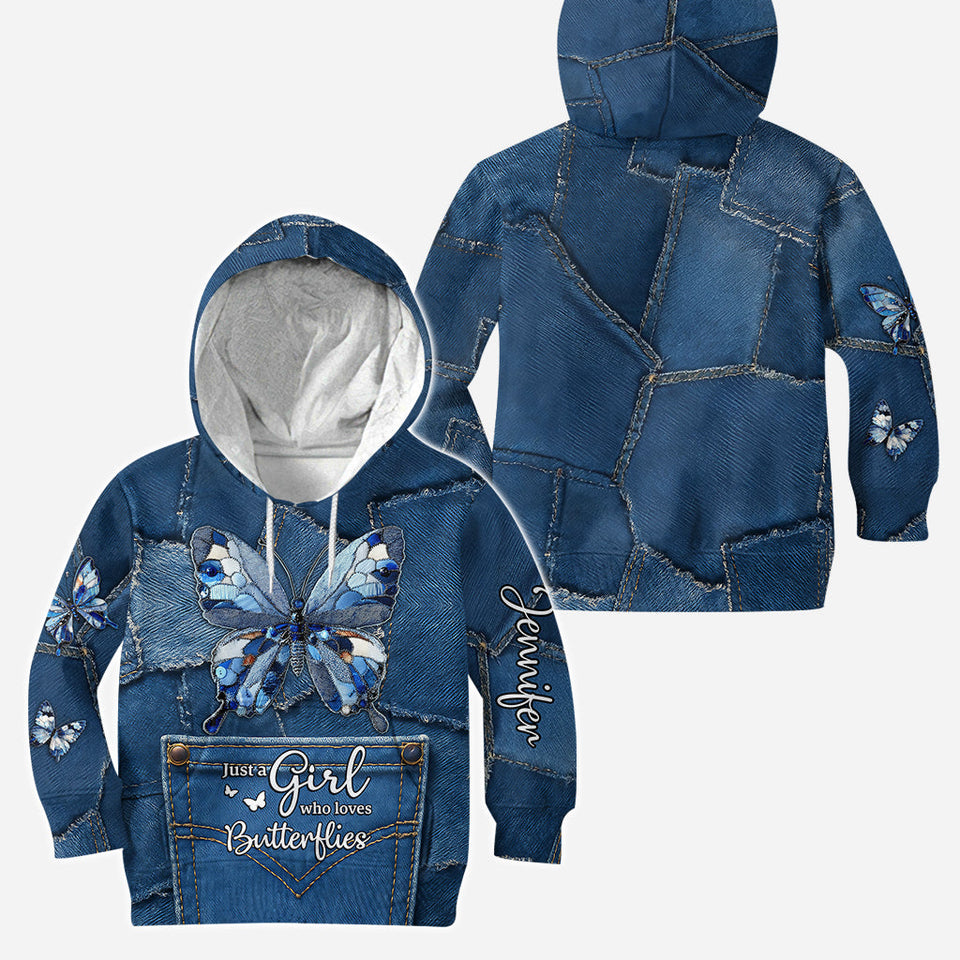 Just A Girl Who Loves Butterflies - Personalized Butterfly Hoodie and Leggings