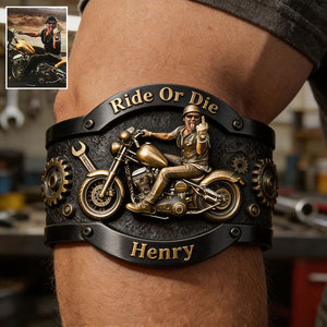 Ride Or Die - Personalized Biker Shaped Cuff Bracelet